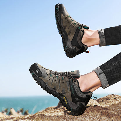 HIKEUP Mens Hiking Shoes Suede Leather Outdoor Shoes Wearresistant Men Trekking Walking Hunting Tac 1
