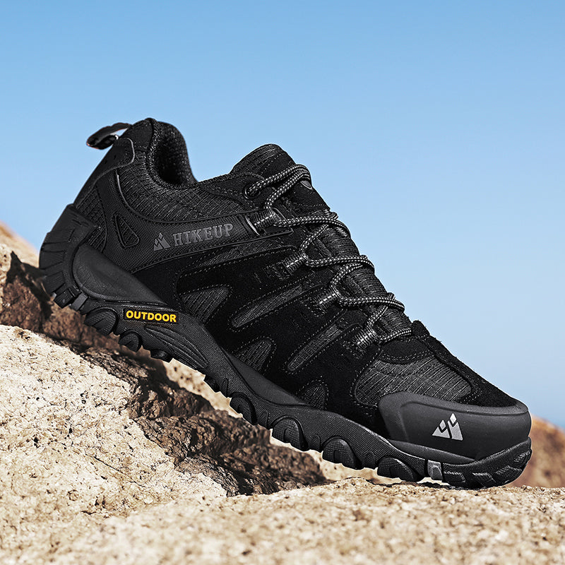 HIKEUP Mens Hiking Shoes Suede Leather Outdoor Shoes Wearresistant Men Trekking Walking Hunting Tac 2