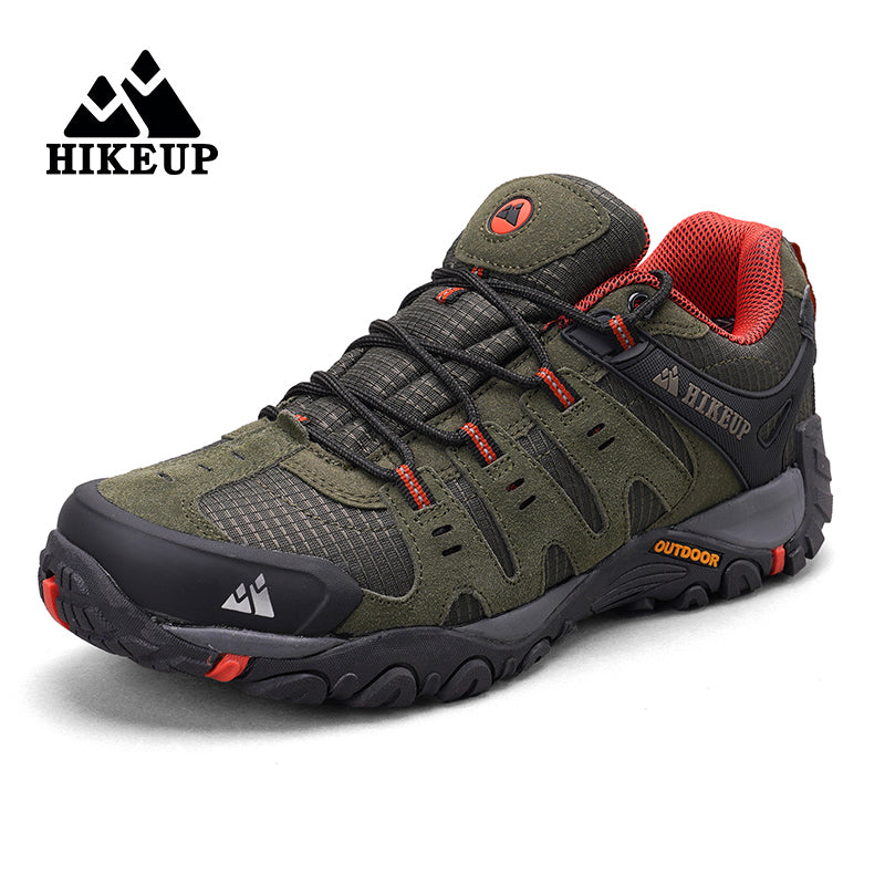 HIKEUP Mens Hiking Shoes Suede Leather Outdoor Shoes Wearresistant Men Trekking Walking Hunting Tac 9