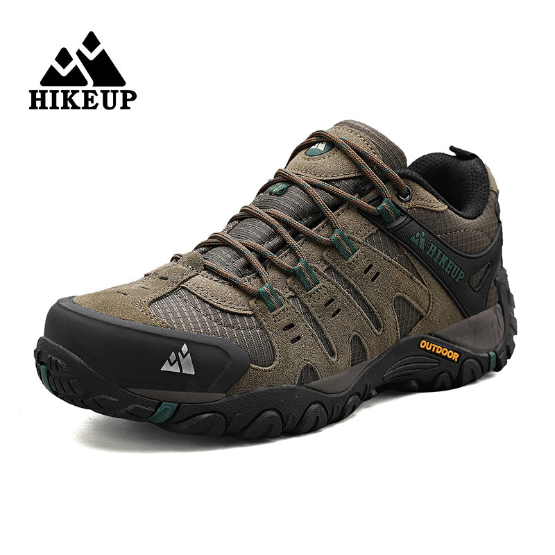 HIKEUP Mens Hiking Shoes Suede Leather Outdoor Shoes Wearresistant Men Trekking Walking Hunting Tac 7