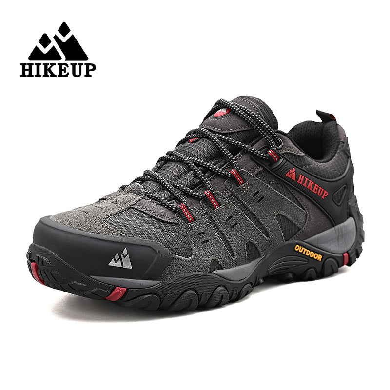 HIKEUP Mens Hiking Shoes Suede Leather Outdoor Shoes Wearresistant Men Trekking Walking Hunting Tac 8