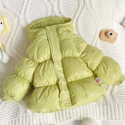 Winter Coat for Girls, Windproof Kids Down Jacket, Warm Hooded Outerwear with Long Sleeves, Outdoor Children Coats