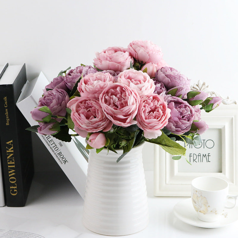 Artificial Roses Silk Peony Bouquet Home Decoration Accessories Wedding Party Flowers Scrapbook Cra 1