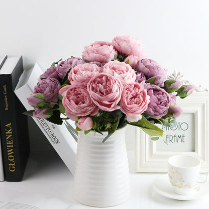Artificial Roses Silk Peony Bouquet Home Decoration Accessories Wedding Party Flowers Scrapbook Cra 1