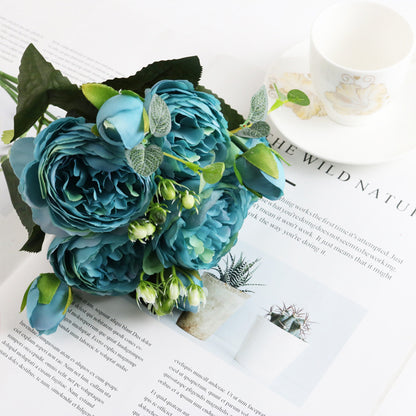 Artificial Roses Silk Peony Bouquet Home Decoration Accessories Wedding Party Flowers Scrapbook Cra 9