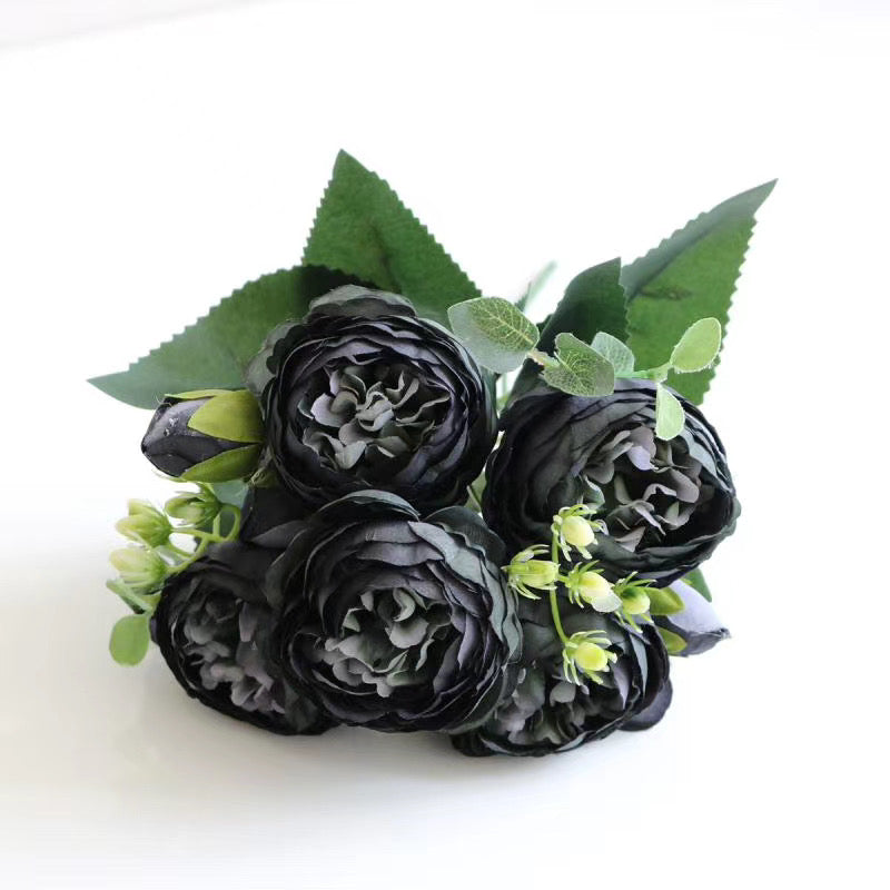 Artificial Roses Silk Peony Bouquet Home Decoration Accessories Wedding Party Flowers Scrapbook Cra 10