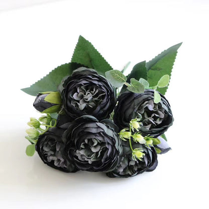 Artificial Roses Silk Peony Bouquet Home Decoration Accessories Wedding Party Flowers Scrapbook Cra 10