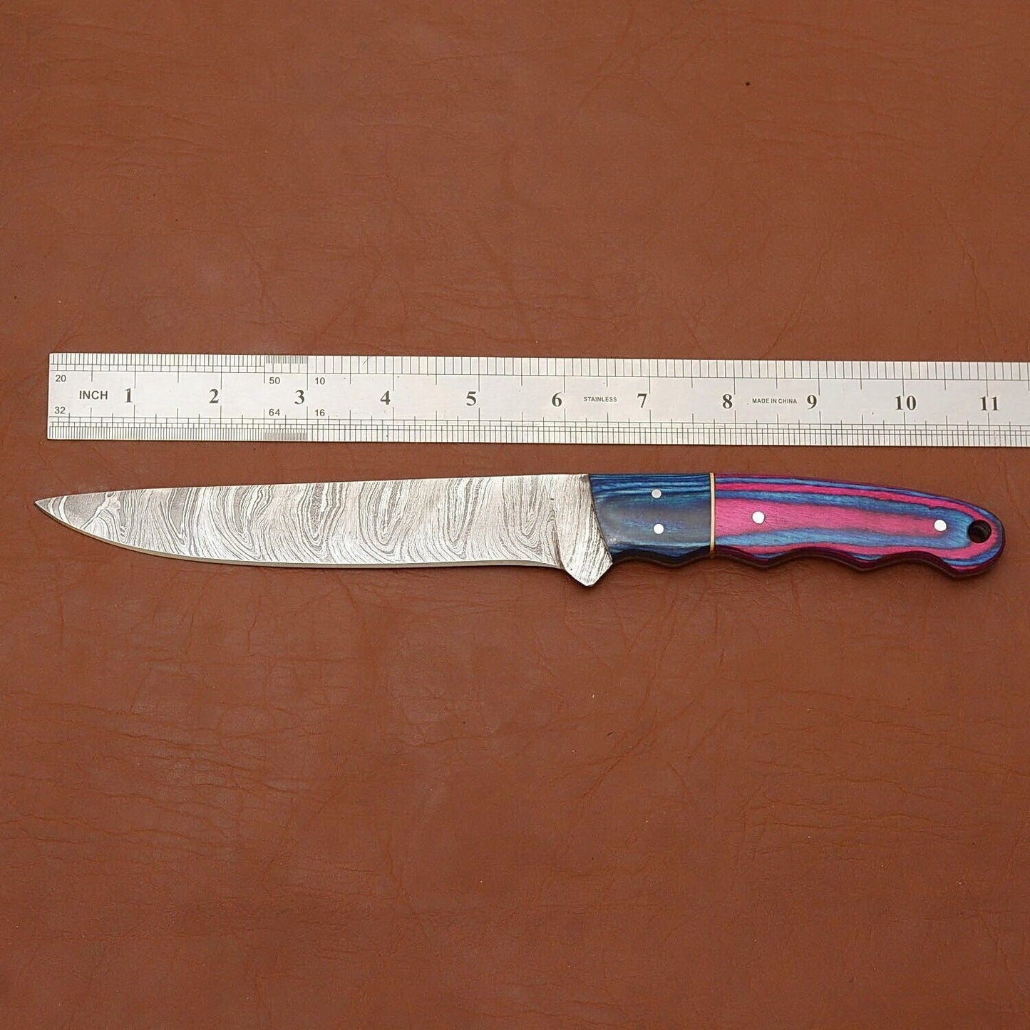 Artisan Forged Damascus Steel Chef Knife  Handmade Wooden Handle Masterpiece 2