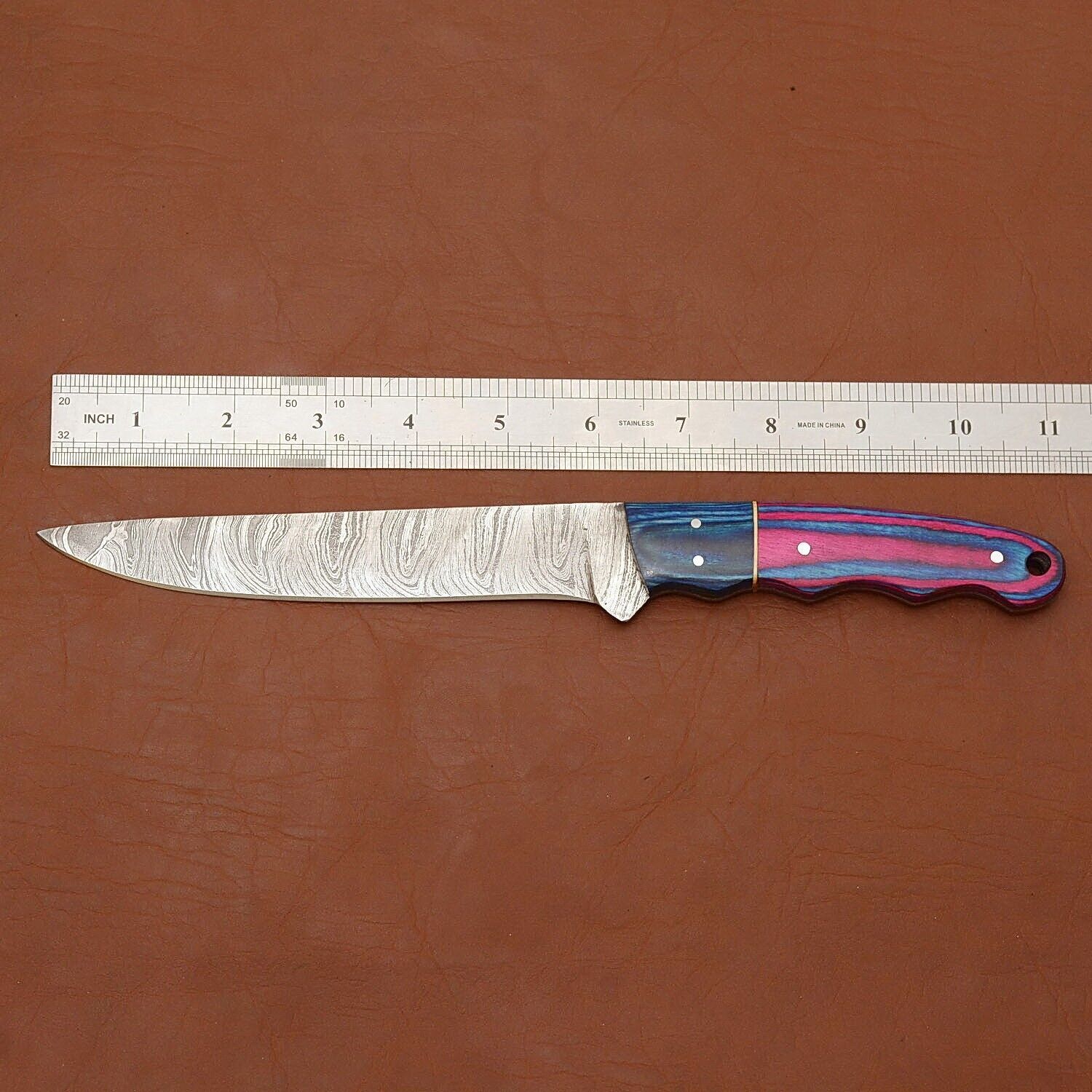 Artisan Forged Damascus Steel Chef Knife  Handmade Wooden Handle Masterpiece 2