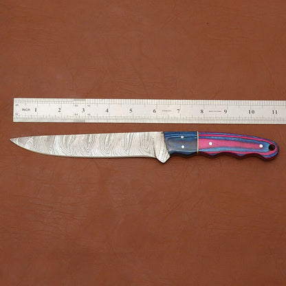 Artisan Forged Damascus Steel Chef Knife  Handmade Wooden Handle Masterpiece 2