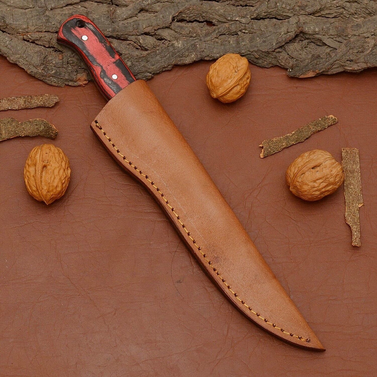 Handmade Damascus Steel Chef Knife  Custom Kitchen Knife With Wooden Handle 3