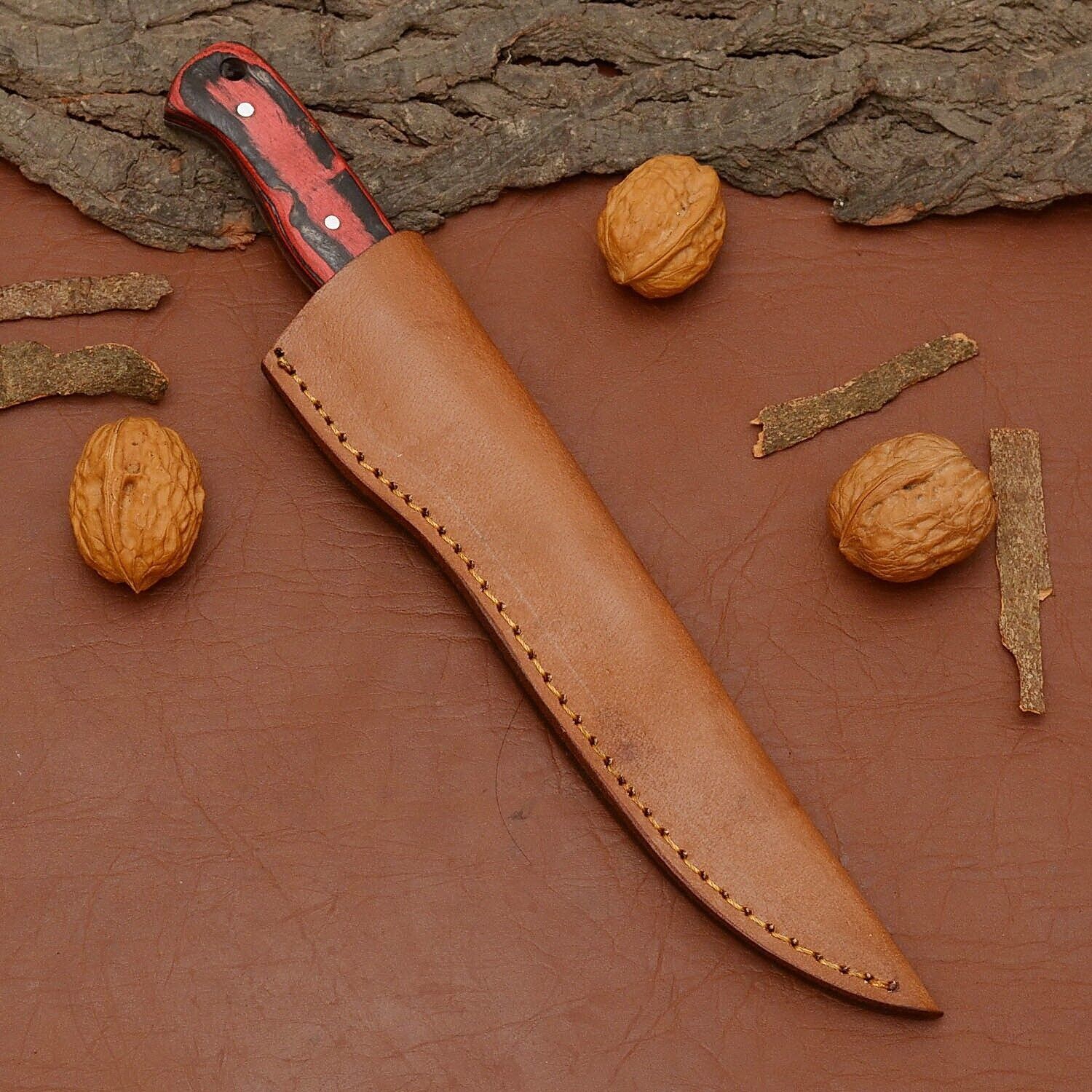 Handmade Damascus Steel Chef Knife  Custom Kitchen Knife With Wooden Handle 3