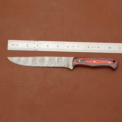 Handmade Damascus Steel Chef Knife  Custom Kitchen Knife With Wooden Handle 1