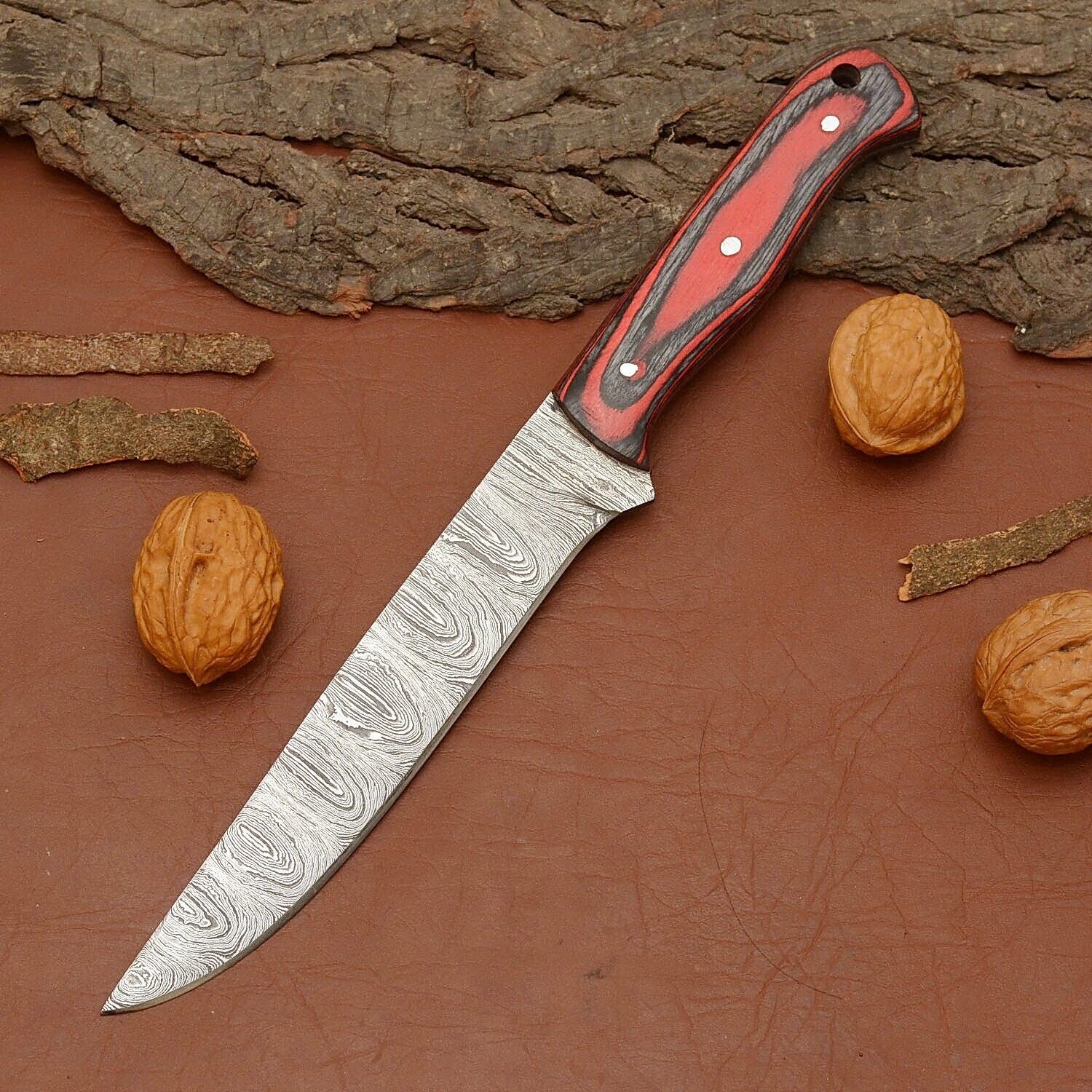 Handmade Damascus Steel Chef Knife  Custom Kitchen Knife With Wooden Handle 2