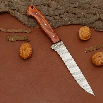 Custom Damascus Steel Kitchen Knife  Handcrafted Full Tang Chef Blade 1