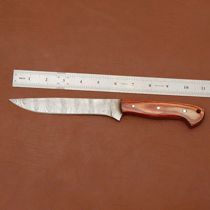 Custom Damascus Steel Kitchen Knife  Handcrafted Full Tang Chef Blade 2