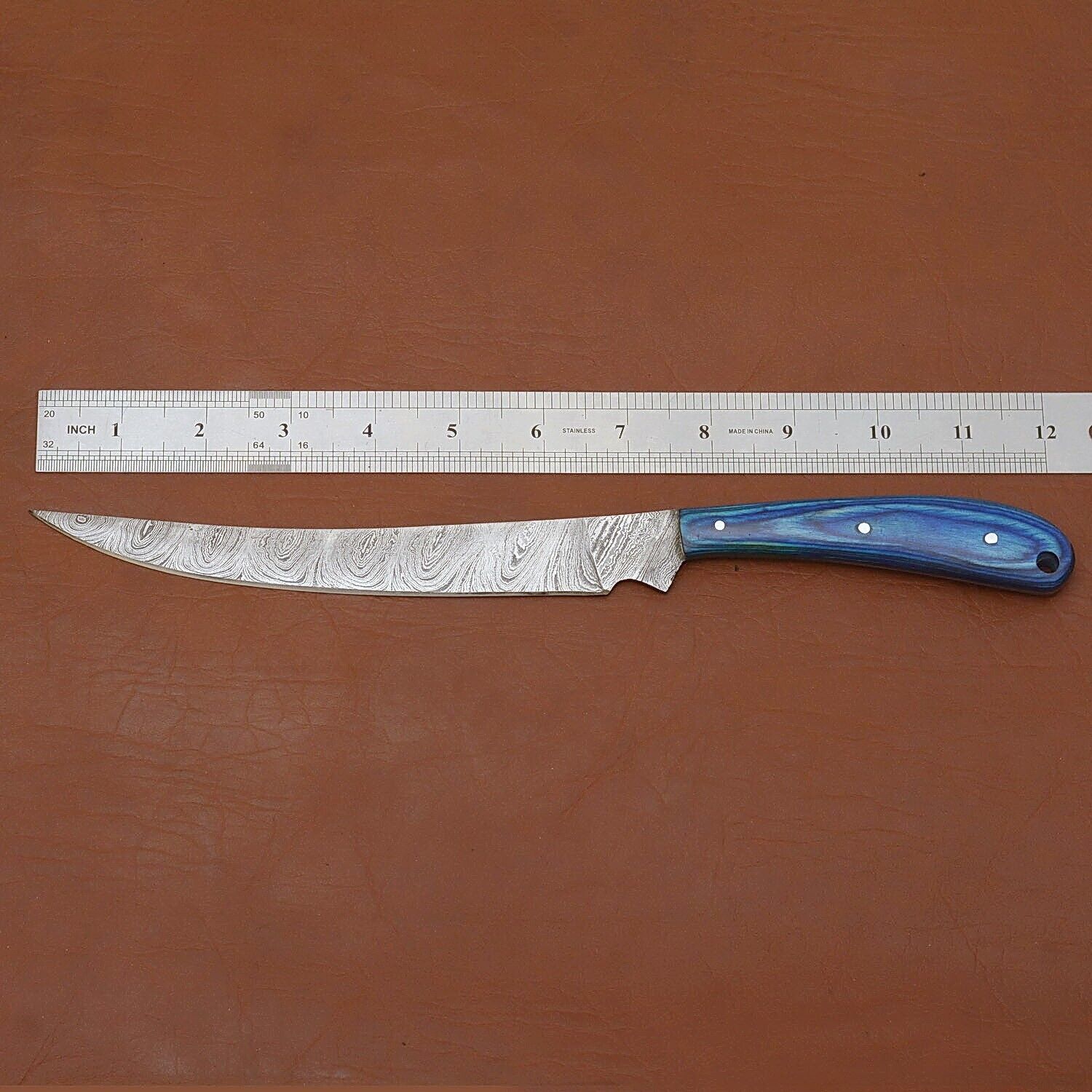 Handcrafted Damascus Steel Cooking Knife  Elegant Wooden Handle Design 2