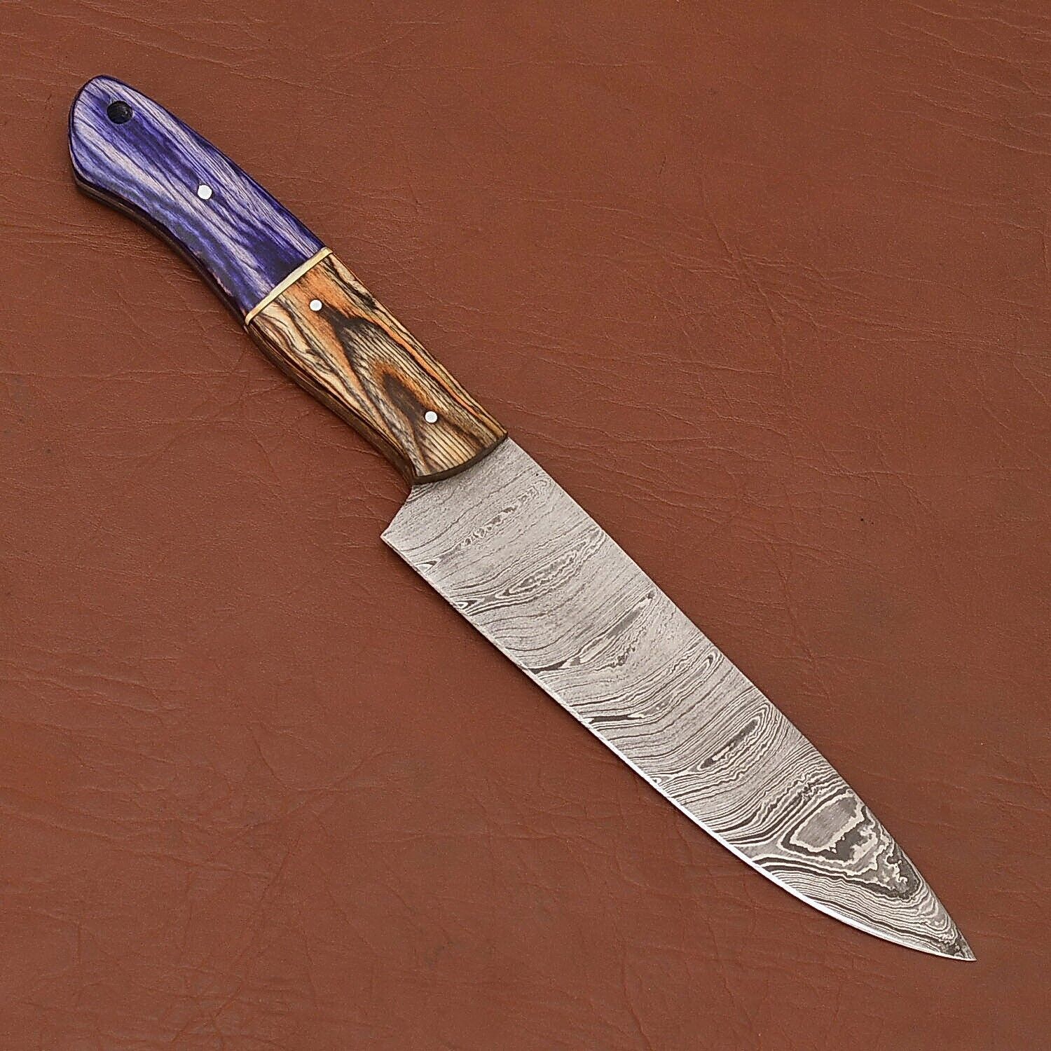 Durable Damascus Steel Kitchen Knife  Full Tang Handmade Precision Blade 1