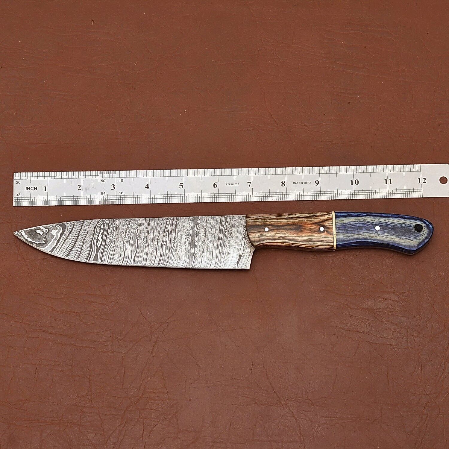 Durable Damascus Steel Kitchen Knife  Full Tang Handmade Precision Blade 2