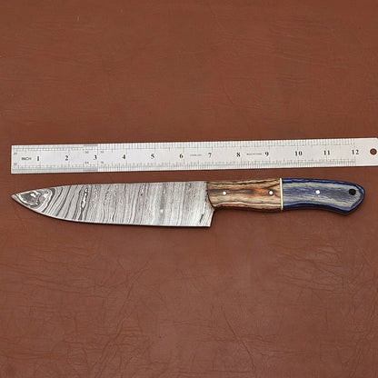 Durable Damascus Steel Kitchen Knife  Full Tang Handmade Precision Blade 2
