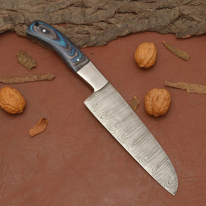 Professional Damascus Steel Kitchen Blade  Handmade Chef Knife With Sheath 1