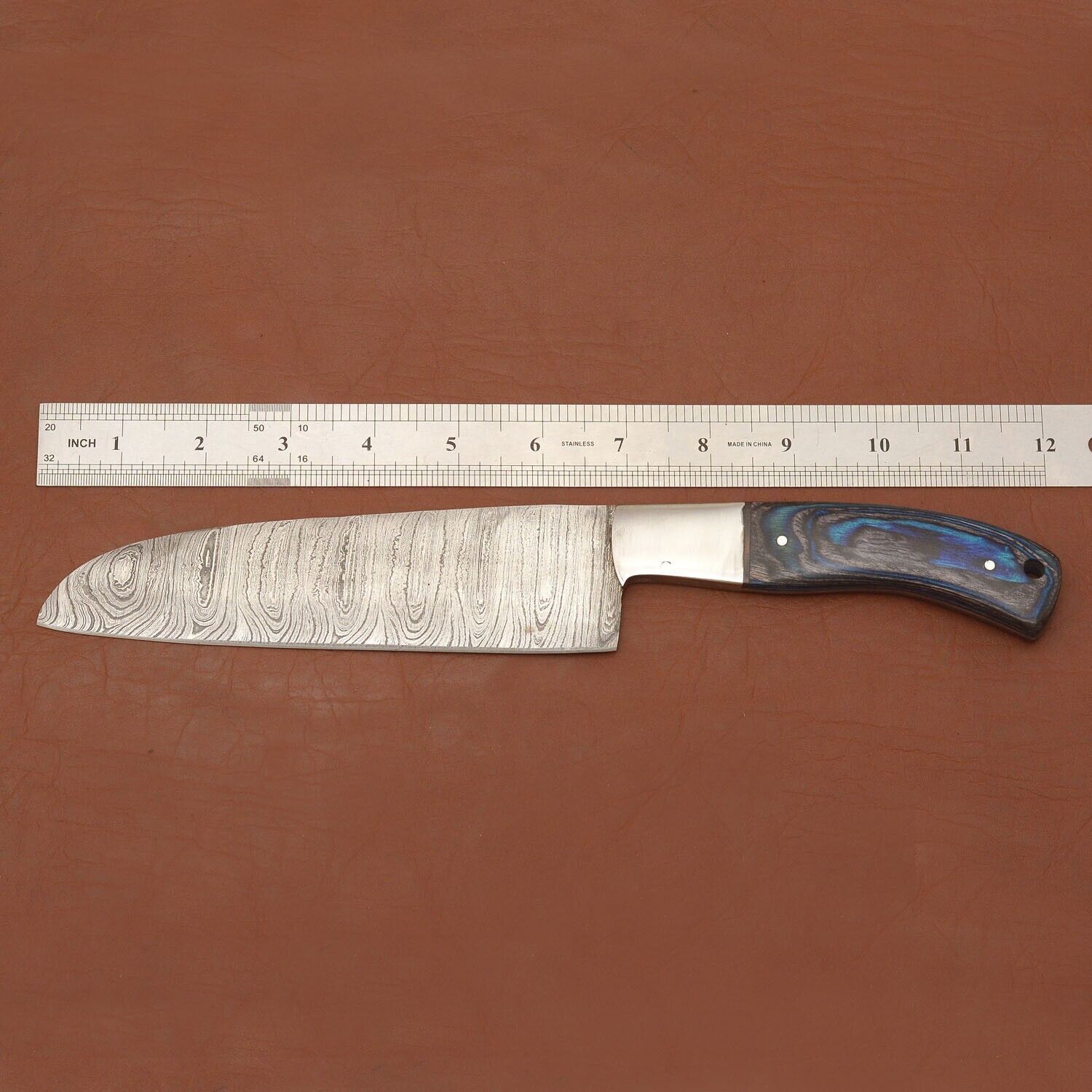 Professional Damascus Steel Kitchen Blade  Handmade Chef Knife With Sheath 2