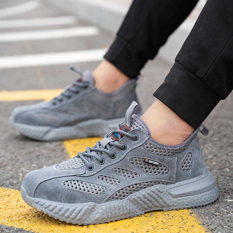 Breathable Lightweight Steel Toe Work Shoes For Men Summer Safety Shoes With Protection  Mesh Desig 1