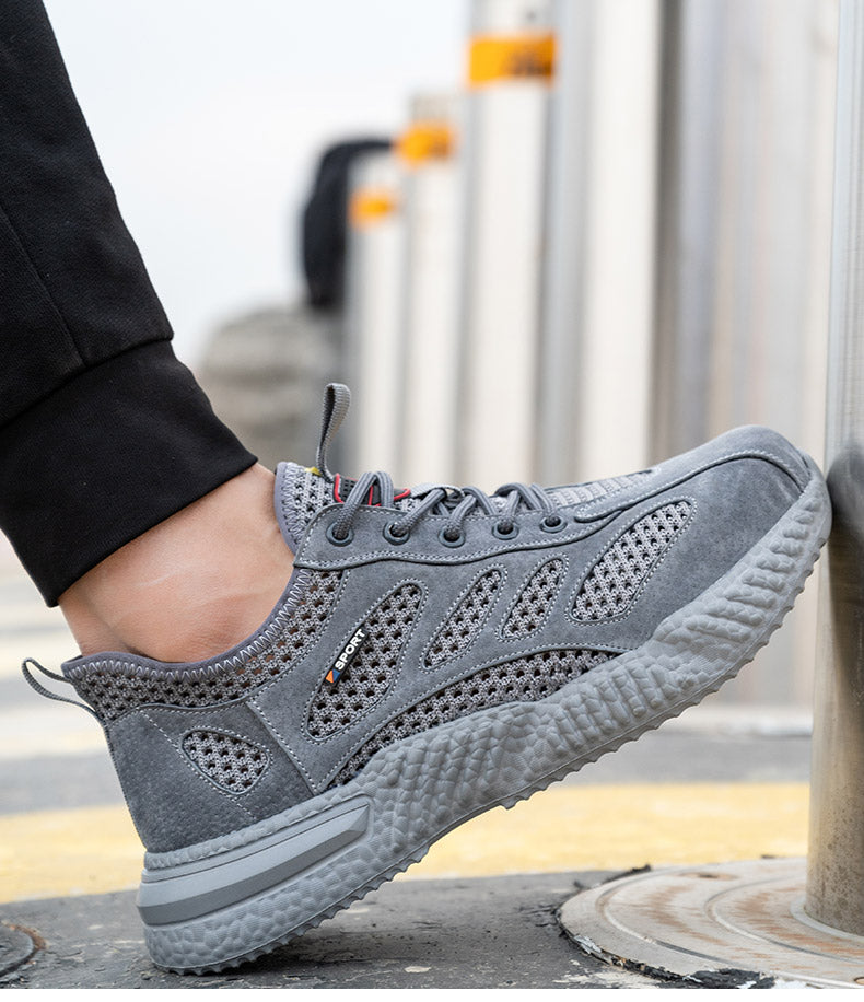 Breathable Lightweight Steel Toe Work Shoes For Men Summer Safety Shoes With Protection  Mesh Desig 3