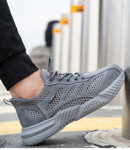 Breathable Lightweight Steel Toe Work Shoes For Men Summer Safety Shoes With Protection  Mesh Desig 3