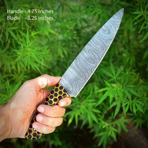 Custom Hand Forged Damascus Steel Chef Knife  Personalized Kitchen Gift 2
