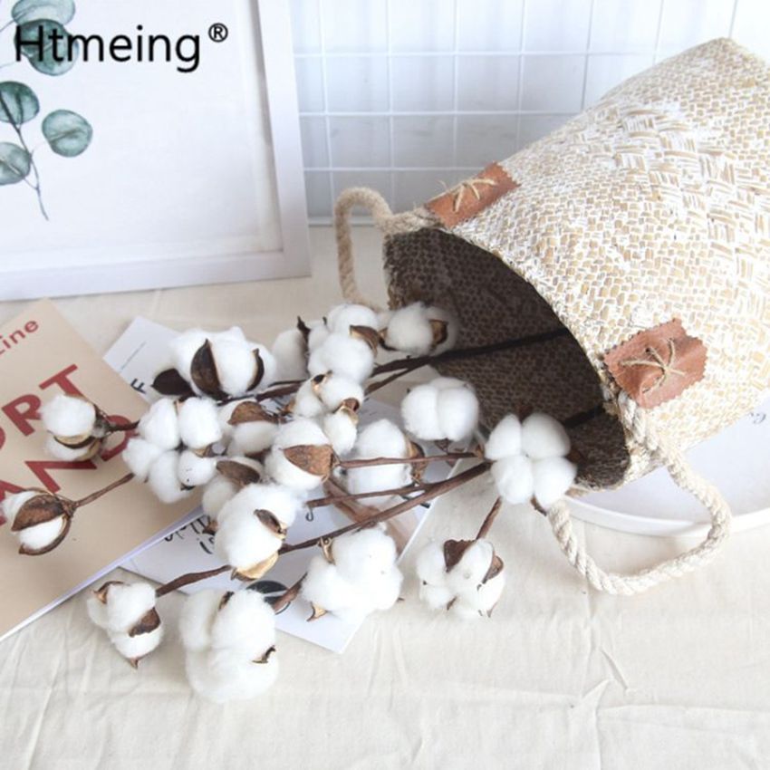 Naturally Cotton Artificial Plants, Floral Spray Wedding, Outdoor Garden Garland, Spring Party Vases Decor for Home