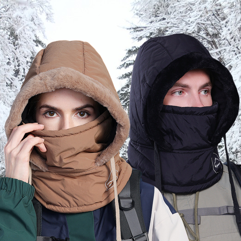 Knitting Breathable Winter Women's Balaclava Hat, Unisex Plush Balaclava, Warm Neck Scarf with Face Mask for Sports.