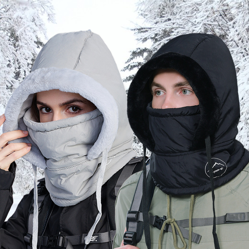 Knitting Breathable Winter Women's Balaclava Hat, Unisex Plush Balaclava, Warm Neck Scarf with Face Mask for Sports.