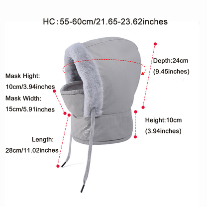 Knitting Breathable Winter Women's Balaclava Hat, Unisex Plush Balaclava, Warm Neck Scarf with Face Mask for Sports.