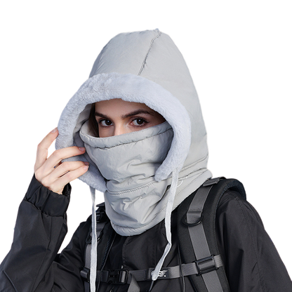 Knitting Breathable Winter Women's Balaclava Hat, Unisex Plush Balaclava, Warm Neck Scarf with Face Mask for Sports.