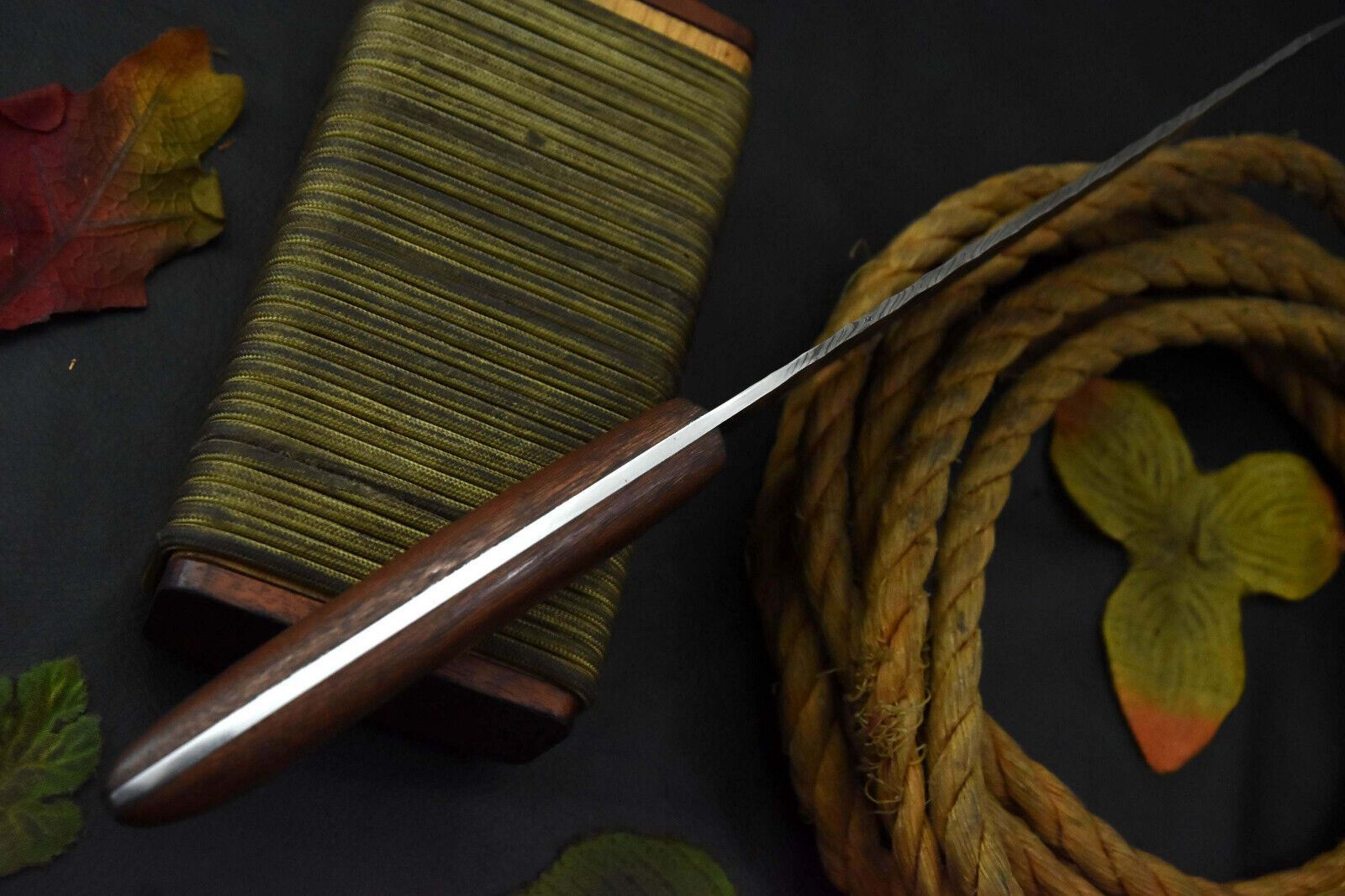 Custom Handmade Damascus Steel Chef Knife With Walnut Handle 3