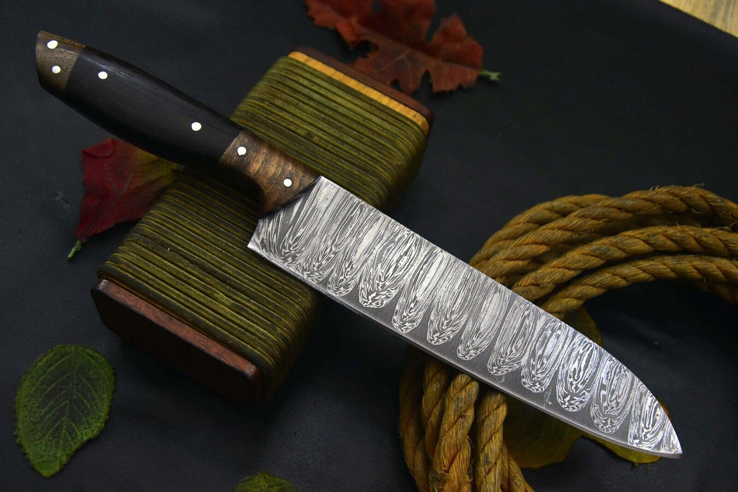 Handmade Damascus Chef Knife  Premium Kitchen Cutlery Gift 2