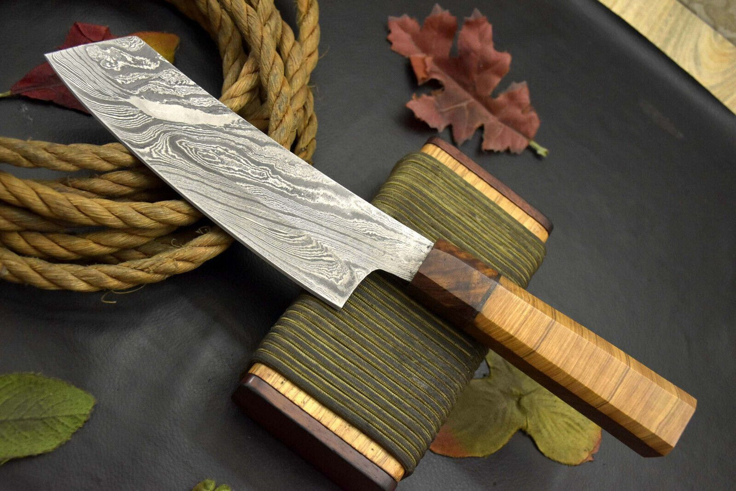 Full Tang Damascus Steel Kitchen Knife  Custom Handmade Design 1