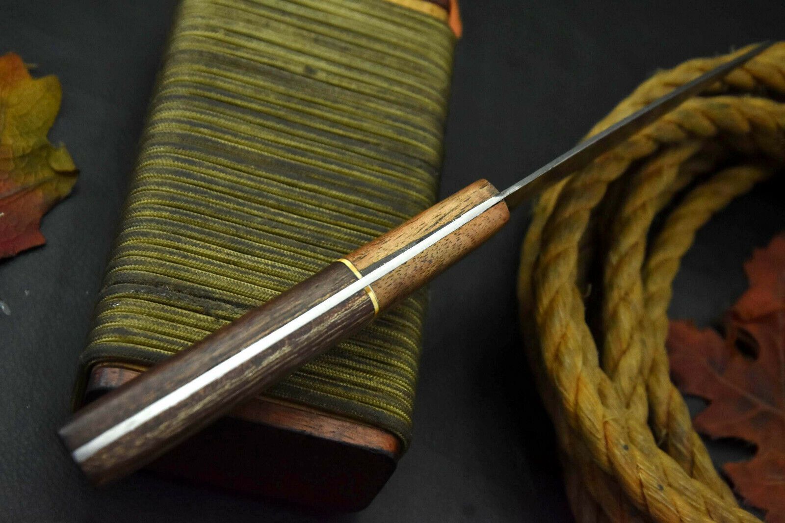 Damascus Steel Chef Knife 8 Inch  Elegant Walnut Wood Handle 3