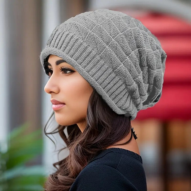 Fashionable Chunky Slouch Beanie For Women Lightweight Autumn Cap With Elastic Ear Warmers Hand Was 5