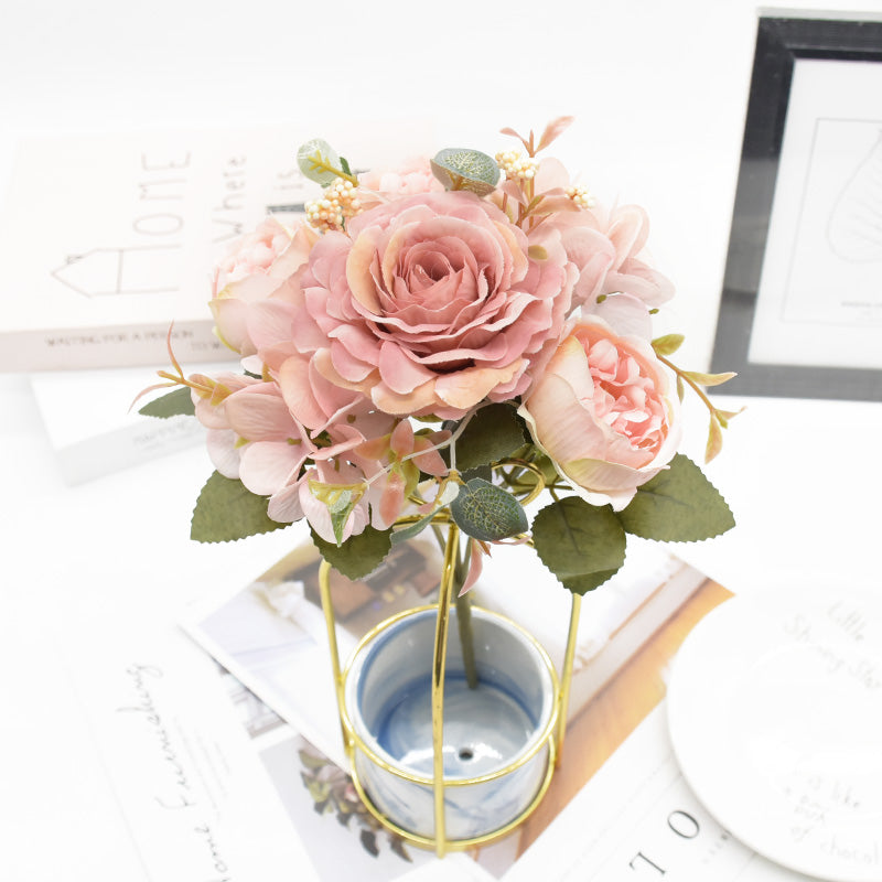 Artificial Rose Peony Bouquet, High Quality Fake Flowers, Home Decor, Wedding Decoration, Plants Arrangement