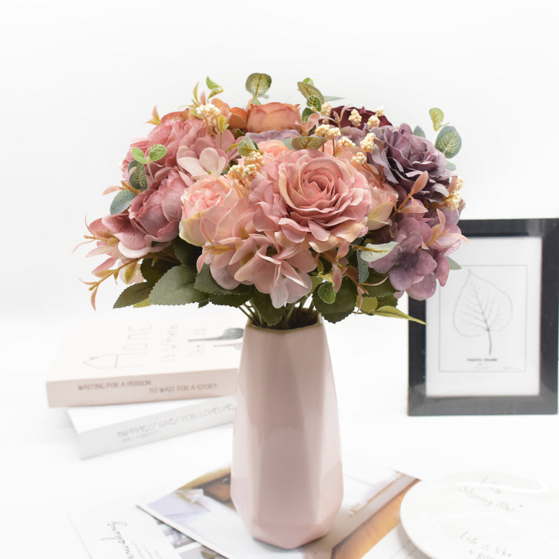 Artificial Rose Peony Bouquet, High Quality Fake Flowers, Home Decor, Wedding Decoration, Plants Arrangement