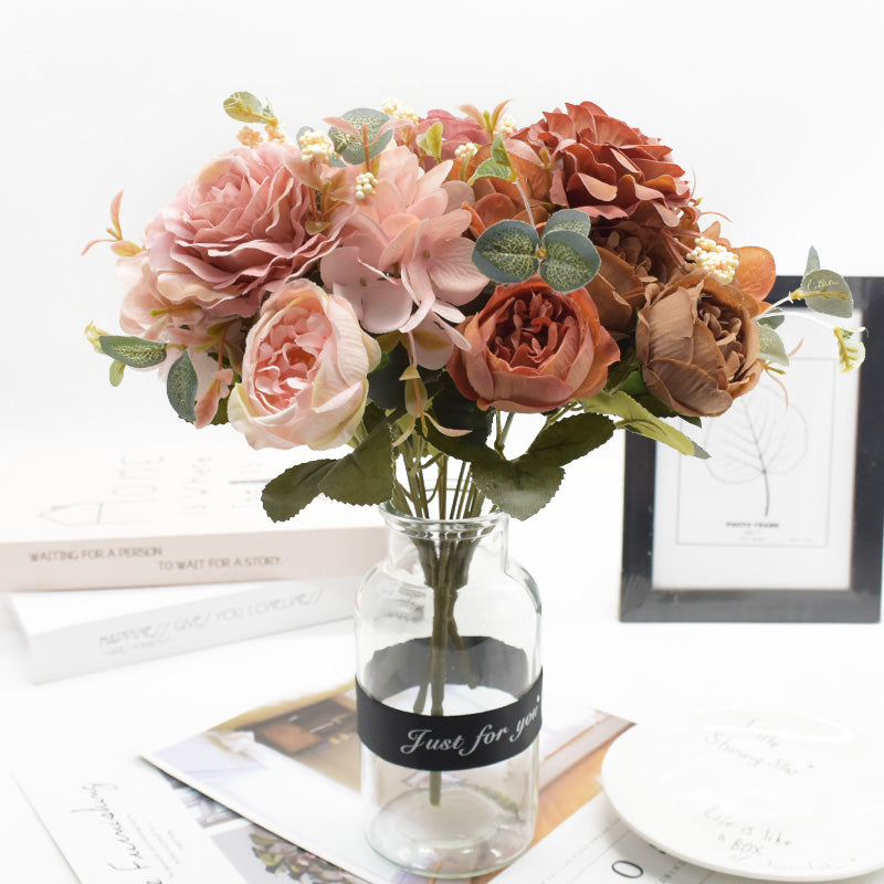 Artificial Rose Peony Bouquet, High Quality Fake Flowers, Home Decor, Wedding Decoration, Plants Arrangement