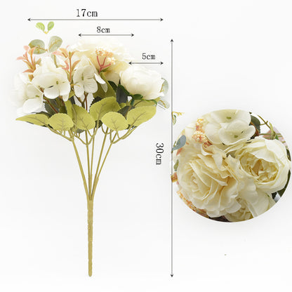 Artificial Rose Peony Bouquet, High Quality Fake Flowers, Home Decor, Wedding Decoration, Plants Arrangement
