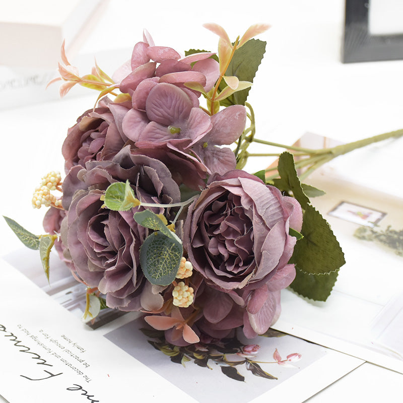 Artificial Rose Peony Bouquet, High Quality Fake Flowers, Home Decor, Wedding Decoration, Plants Arrangement