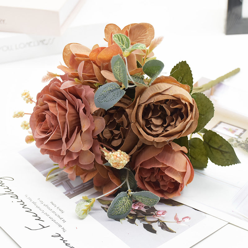 Artificial Rose Peony Bouquet, High Quality Fake Flowers, Home Decor, Wedding Decoration, Plants Arrangement