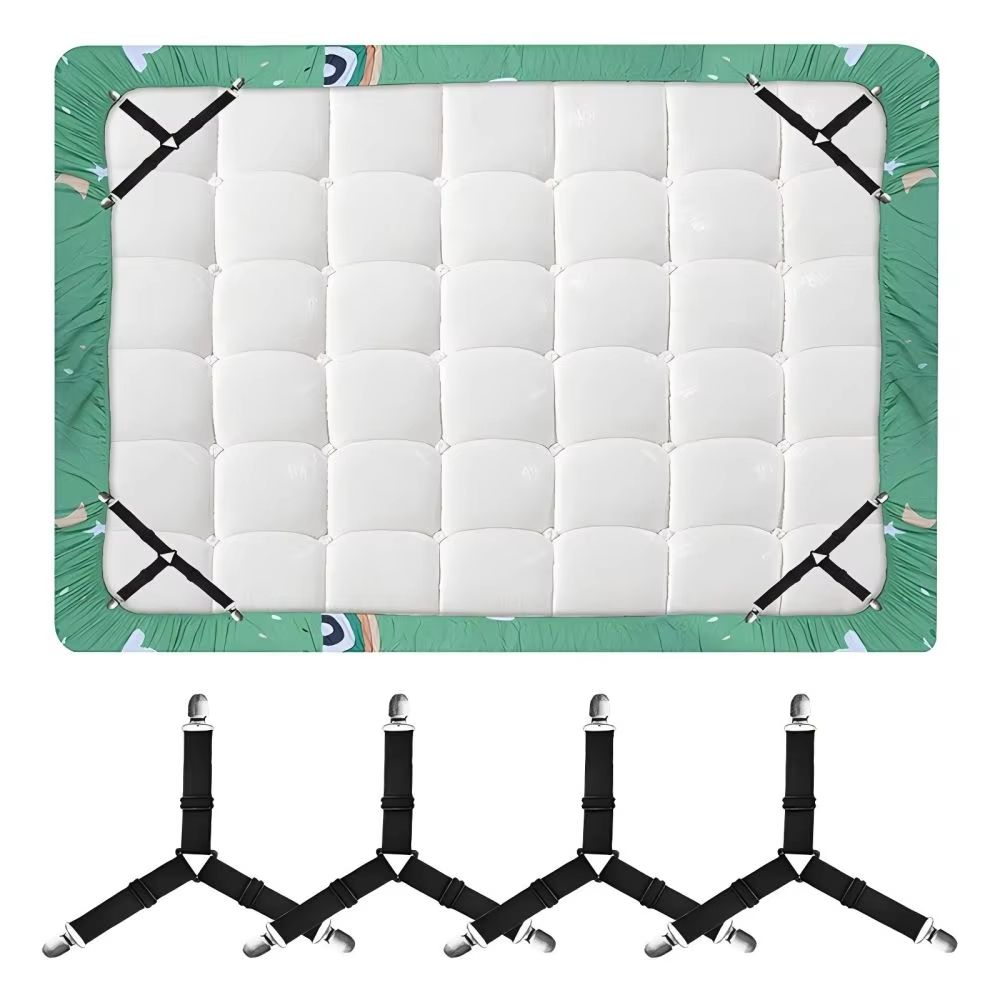 Adjustable Bed Sheet and Quilt Holder Set – Elastic Mattress Clips for Secure and Neat Bedding