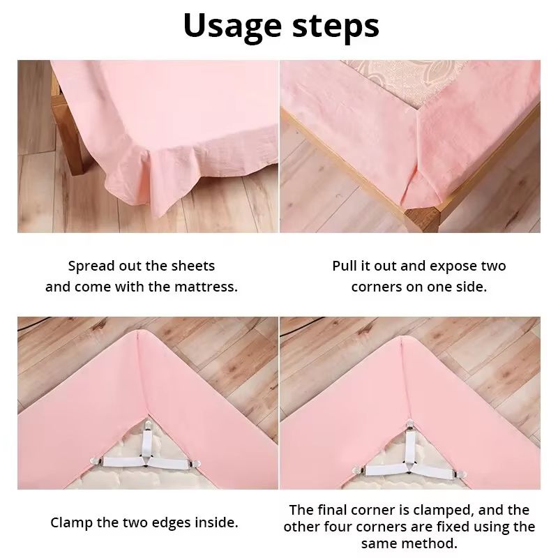 Adjustable Bed Sheet And Quilt Holder Set  Elastic Mattress Clips For Secure And Neat Bedding 2