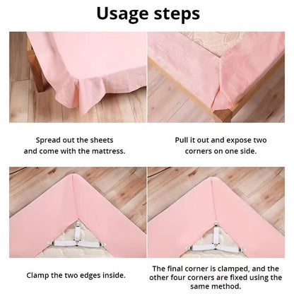 Adjustable Bed Sheet And Quilt Holder Set  Elastic Mattress Clips For Secure And Neat Bedding 2