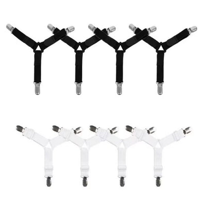 Adjustable Bed Sheet And Quilt Holder Set  Elastic Mattress Clips For Secure And Neat Bedding 4